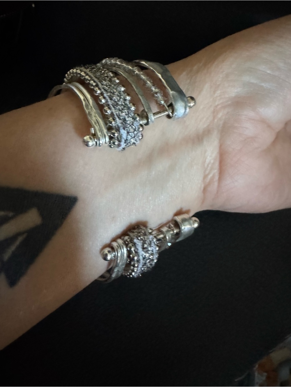 Silver Multi-Stack Bracelet Set - Silver - Picture 2 of 5